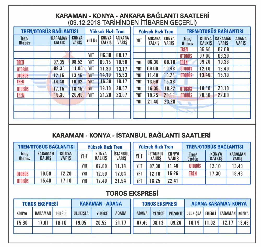 Tren Saatleri Degisti Karaman Olay