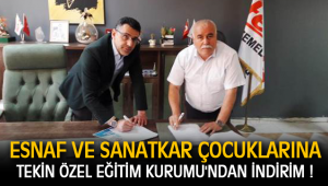 ESNAF VE SANATKAR ÇOCUKLARINA TEKİN ÖZEL EĞİTİM KURUMU'NDAN İNDİRİM !