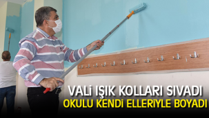 VALİ IŞIK KOLLARI SIVADI OKULU KENDİ ELLERİYLE BOYADI