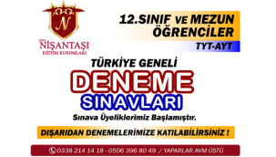 Özel Nişantaşı Eğitim Kurumları Deneme Sınavları için öğrenci kayıtlarına başladı