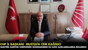 CHP Karaman İl Başkanı Mustafa Cem Kağnıcı, Elektrik Dağıtım Tarifesinin Düzenlenmesi ile ilgili açıklamalarda bulundu.