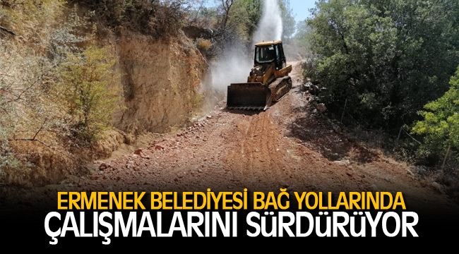 ERMENEK BELEDİYESİ BAĞ YOLLARINDA ÇALIŞMALARINI SÜRDÜRÜYOR
