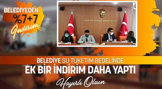 BELEDİYE SU TÜKETİM BEDELİNDE EK BİR İNDİRİM DAHA YAPTI