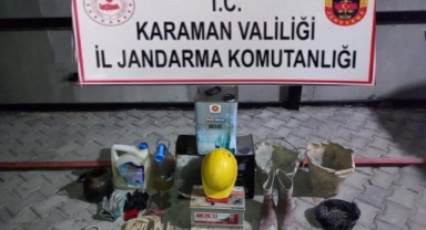 Karamanda Kaçak kazı yapanları jandarma yakaladı