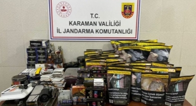 Karaman Ermenek ilçesinde 53 bin 460 makaron ele geçirildi
