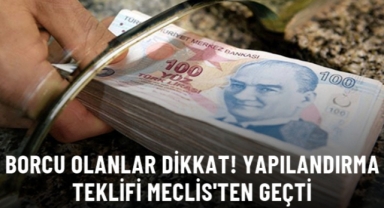 Kamuya olan borçların yapılandırılmasını da içeren kanun teklifi Meclis'ten geçti