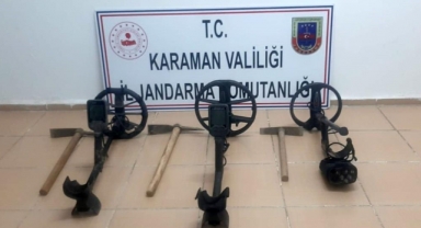 Karaman’da kaçak kazı yapan 3 kişi yakalandı