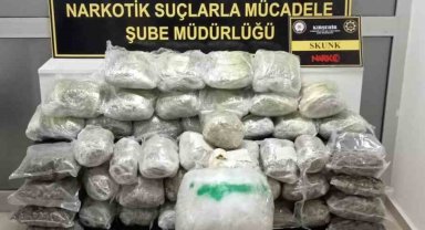 Kırşehir'de yol uygulamasında rekor miktarda uyuşturucu yakalandı