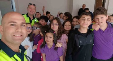 Ereğli'de trafik polisleri öğrencileri bilgilendirdi