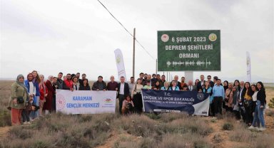 Karaman'da depremde hayatını kaybedenlerin anısına fidan dikildi