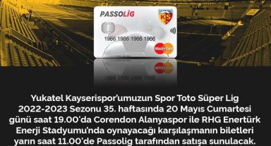 Kayserispor - Alanyaspor maç biletleri satışa çıktı