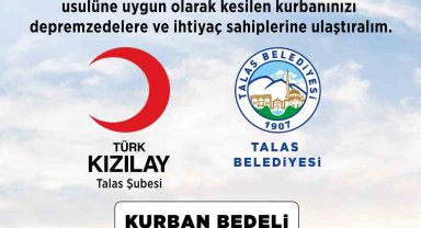 Talas'ta Belediye-Kızılay kurban işbirliği