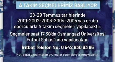 Anadolu Üniversitesi'nde A takım seçmeleri başlıyor