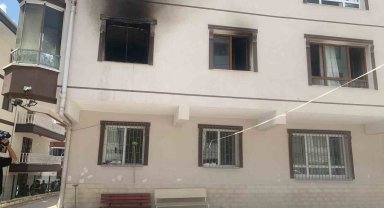 Başkent'te alevlere teslim olan daire kullanılamaz hale geldi
