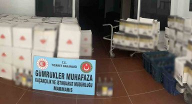 Bodrum'da 2 bin 199 şişe sahte içki ele geçirildi