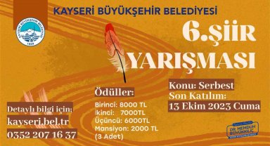 Büyükşehir, Şiir Yarışmasının 6'ncısı ile şiir severleri buluşturuyor
