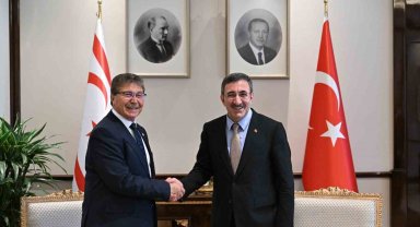 Cumhurbaşkanı Yardımcısı Yılmaz, KKTC Başbakanı Üstel ile görüştü