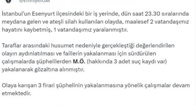 EGM'den Esenyurt'taki silahlı saldırıya ilişkin açıklama