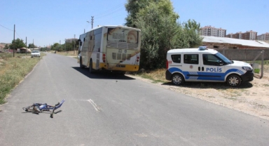 Karaman’da otobüsün çarptığı bisikletli çocuk ağır yaralandı