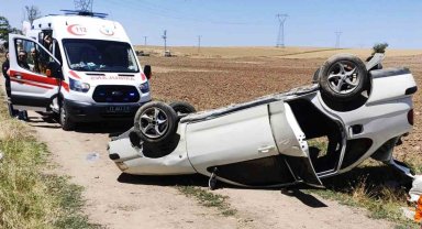 Kırıkkale'de otomobil takla attı: 5 yaralı