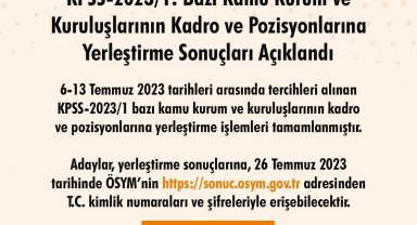 KPSS tercih sonuçları açıklandı