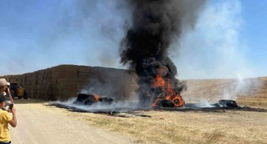 Ankara'da traktör alevlere teslim oldu
