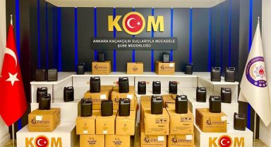 Ankara'da yaklaşık 1 milyon lira değerinde etil alkol ele geçirildi