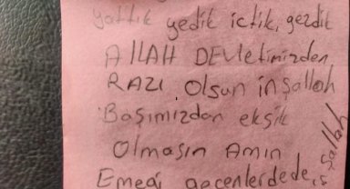 Depremzede vatandaşın yazdığı teşekkür notu duygulandırdı