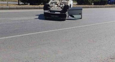 Düz yolda takla attı: 3 yaralı