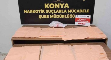 Konya'da peçeteye emdirilmiş 50 milyonluk uyuşturucu ele geçirildi