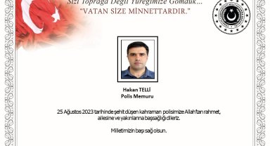 MSB'den şehit polis memuru Hakan Telli için başsağlığı mesajı