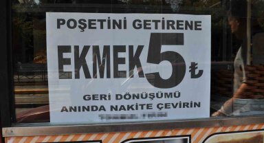 Poşetini getirene ekmek 7 lira yerine 5 lira