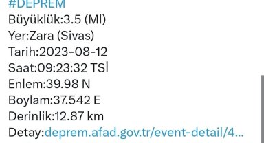 Sivas'ta korkutan deprem