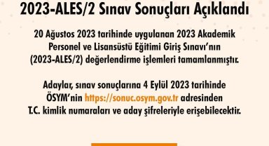 2023-ALES2 sonuçları açıklandı