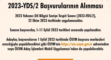 2023-YDS2 başvuruları başladı