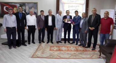 36. Ahilik Haftası etkinlikleri çerçevesinde Başkan Kalaycı'yı Makamında ziyaret ettiler
