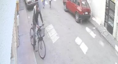 Bisiklet hırsızı güvenlik kameralarına yakalandı