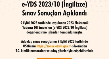e-YDS 202310 sonuçları açıklandı