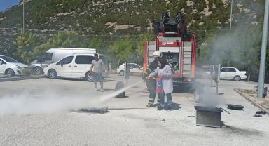 Ermenek Devlet Hastanesi'nde yangın tatbikatı