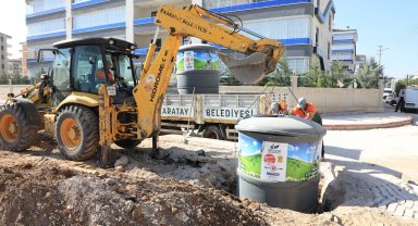 Karatay'da 200 adet yeraltı çöp konteynerinin daha kurulumu yapıldı