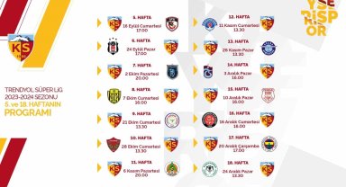 Kayserispor'un 14 haftalık maç programı belli oldu