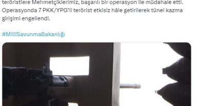 MSB: "Barış Pınarı bölgesinde 7 PKK'lı etkisiz hale getirildi"