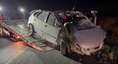 Şarampole yuvarlanan otomobil hurdaya döndü, sürücü hayatını kaybetti