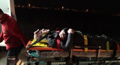 Devrilen motosikletin sürücüsü ağır yaralandı