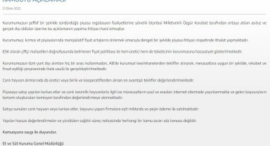 Et ve Süt Kurumu'ndan, CHP Milletvekili Karabat'a cevap