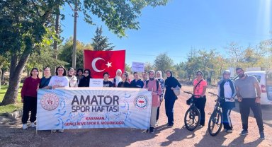 Karaman'da öğrencileri doğa ve sağlık için pedal çevirdi