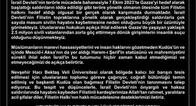 NEVÜ'den Gazze saldırılarına tepki