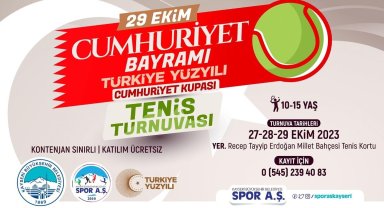 Spor A.Ş'den 29 Ekim'e öze Cumhuriyet Tenis Turnuvası
