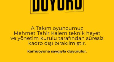 Kayserigücü FK'da Mehmet Tahir Kalem kadro dışı bırakıldı