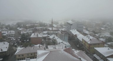 Mihalıççık'taki kar manzarası havadan görüntülendi